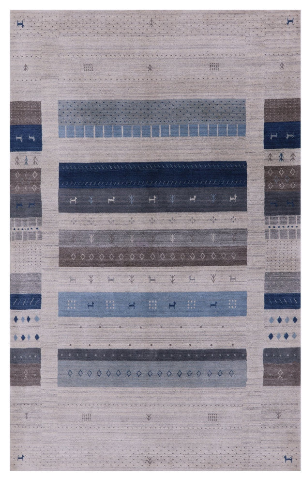 Handmade Tribal Persian Gabbeh Rug 5' 0" X 8' 0" Q10539