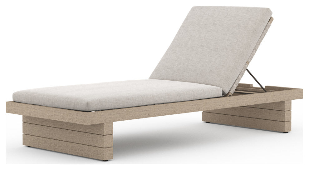 Leroy Outdoor Chaise Lounge-Brown/Stone
