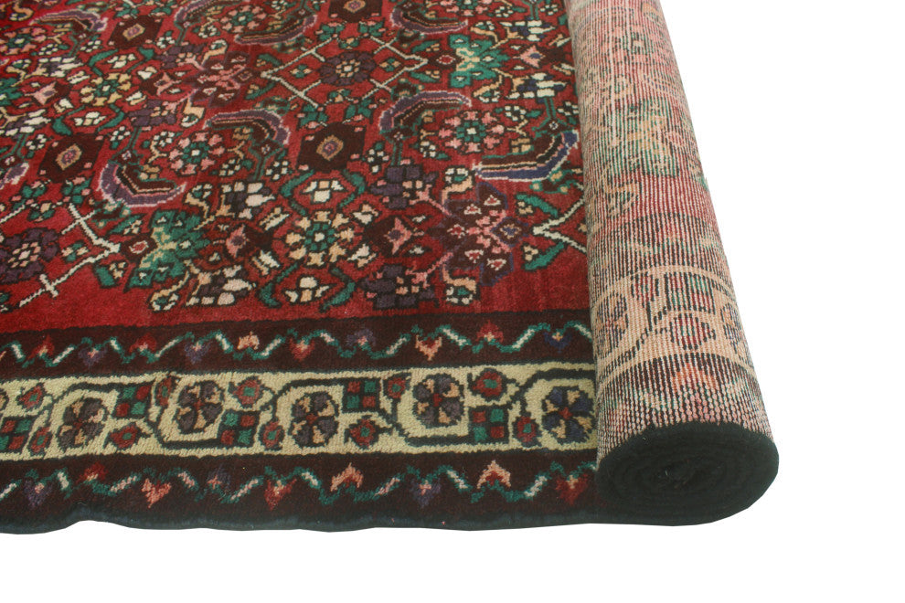 Fine Vintage Distressed Andee Burgundy/Ivory Runner, 3'7 x 10'0