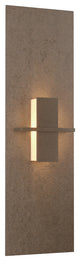 Aperture Vertical Sconce, Bronze Finish, White Art Glass