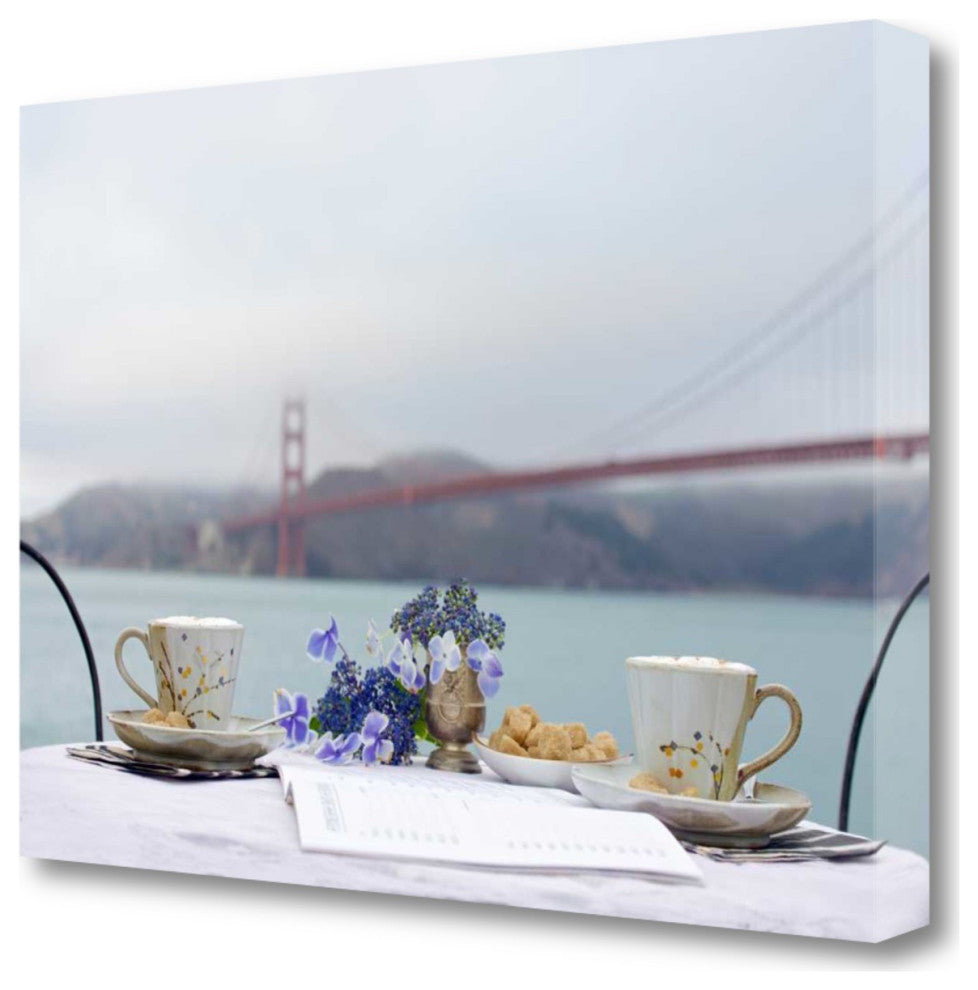 Tea Time For Two Golden Gate Bridge 3 Giclee Wrap Canvas Wall Art