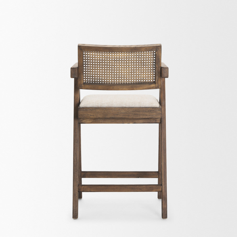 Indie Medium Brown With Cane Counter Stool