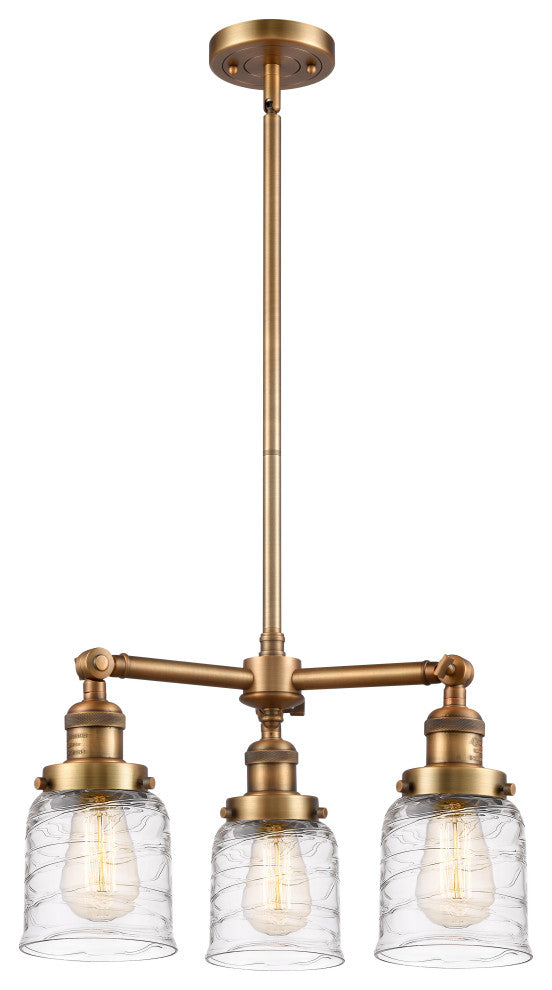 INNOVATIONS 207-BB-G513-LED 3-Light Chandelier Brushed Brass