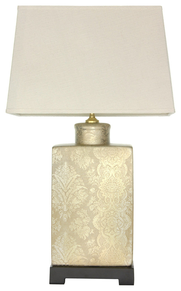 24" Finch in the Blossoms Porcelain Lamp