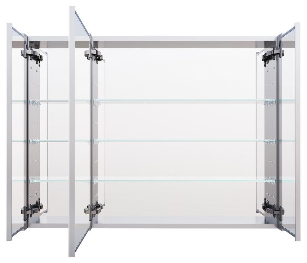 Recessed/Surface Mount Bathroom Medicine Cabinet, Soft-Close Blum Hinges, 40"x30", Triple Swing