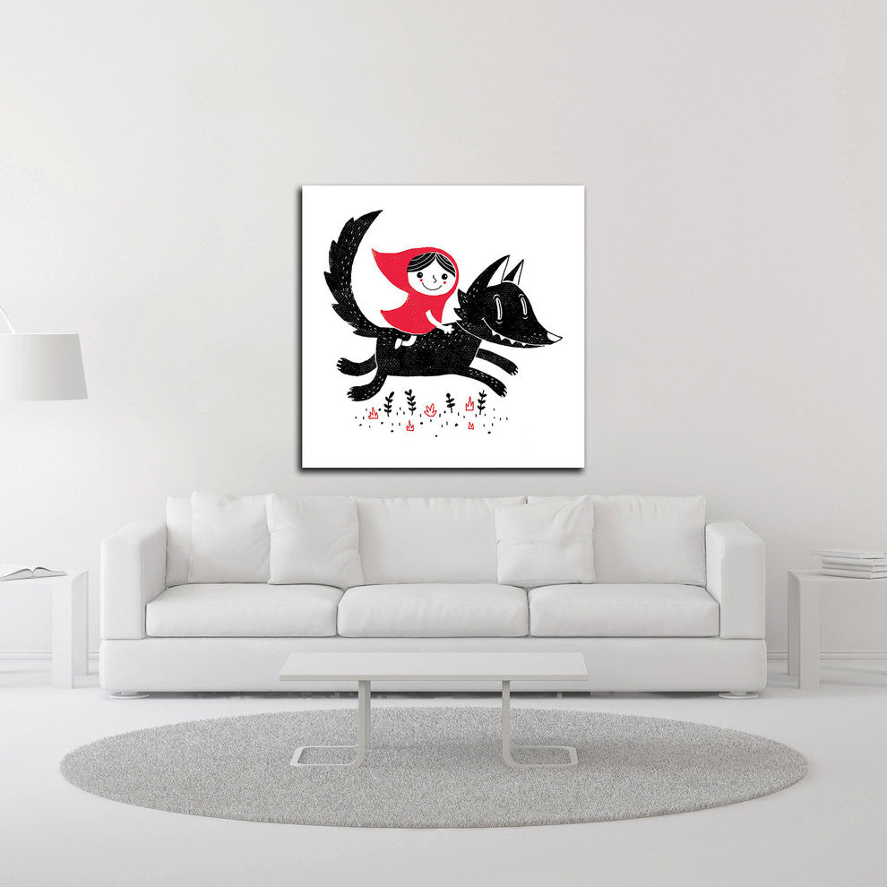Red Riding by Michael Buxton, Print on Canvas, 16"x16"