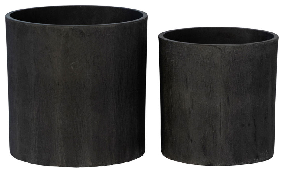 Modern Charcoal Composite Planter Large