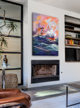 "Steam Boat" Painting Print on Wrapped Canvas