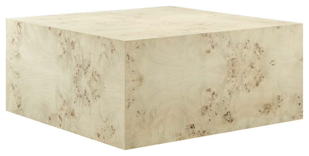 MODWAY Cosmos 36" Square Burl Wood Coffee Table