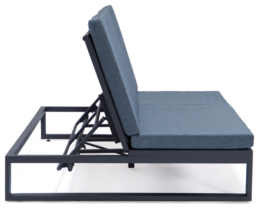 LeisureMod CLBL-82BU Chelsea Convertible Lounge Reclining Double Chaise Cushions