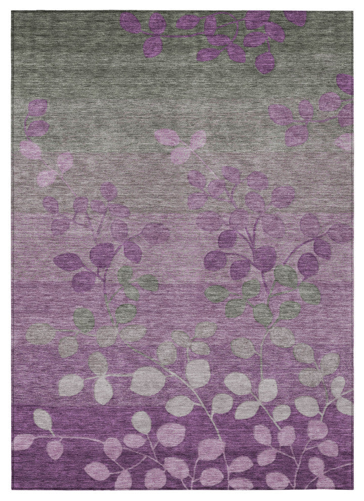 Machine Washable Indoor/Outdoor Chantille ACN1900 Purple 9' x 12' Rug