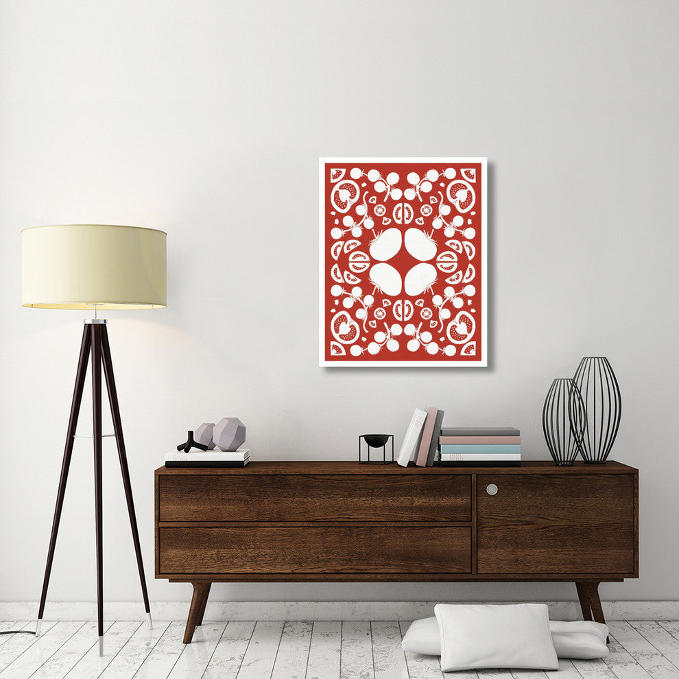 "Retro Tomato Otomi Silhouette" Digital Paper Print by Elyse DeNeige, 30"x37"