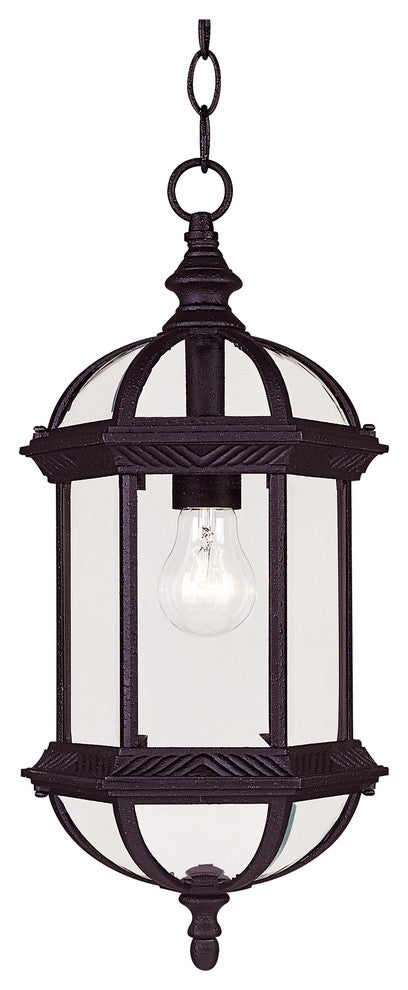 Kensington Hanging Lantern, Textured Black, 18"
