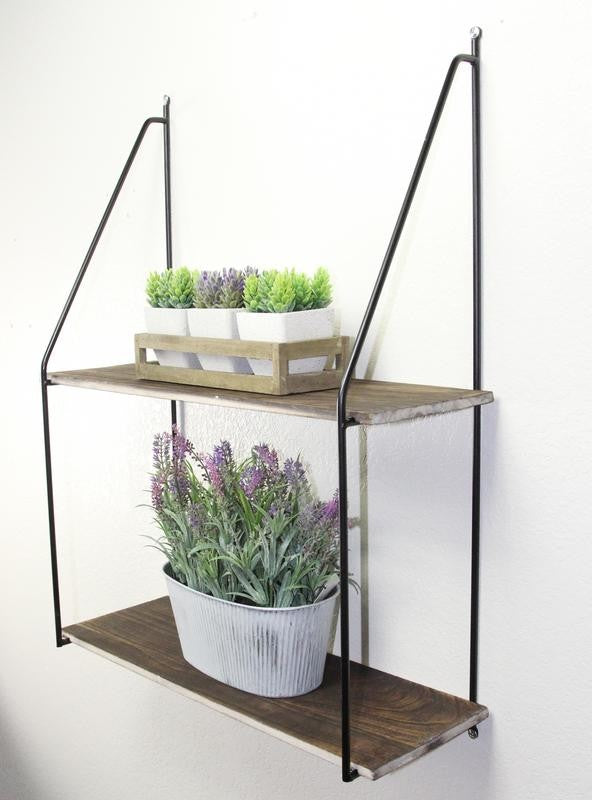 2 Tier Wooden Floating Shelves