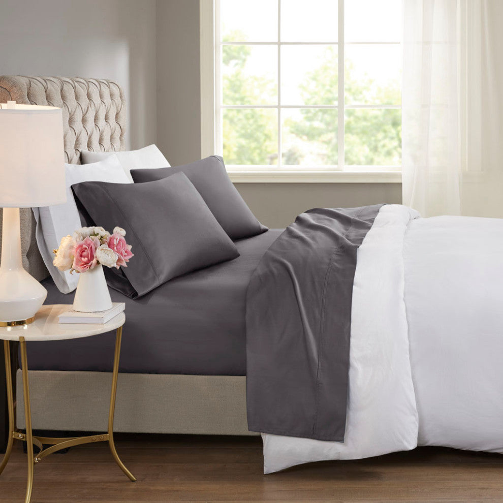 Beautyrest 600 Thread Count Cooling 4-Piece Sheet Set, Grey, King
