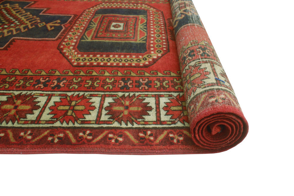 Fine Vintage Distressed Adriani Rust/Charcoal Runner, 4'6x12'6