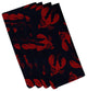 Lobster Fest, Animal Print Napkin, Navy Blue, Set of 4