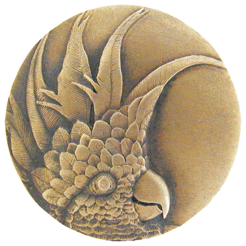 Cockatoo Knob Antique Brass Small, Left Side, Left