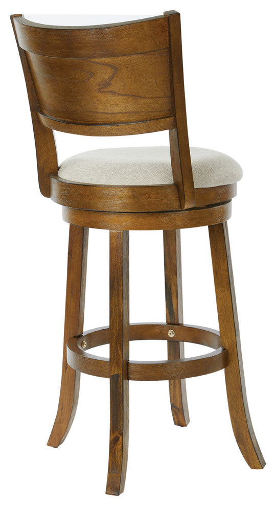 Swivel Stool 30" With Solid Back, Burnt Brown