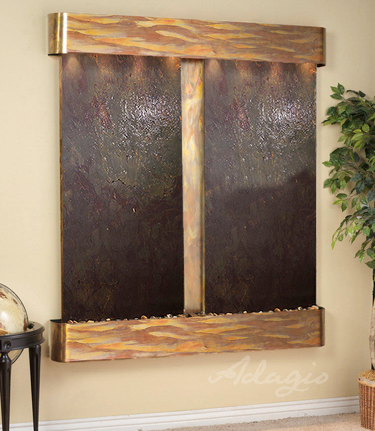 Cottonwood Falls Water Fountain, Multi-Color, Rustic Copper, Round