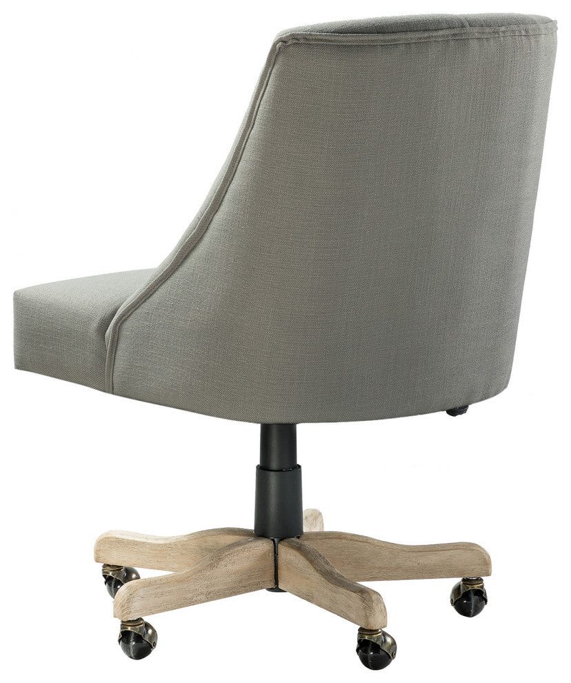 Swivel Task Chair With Tufted Back, Gray