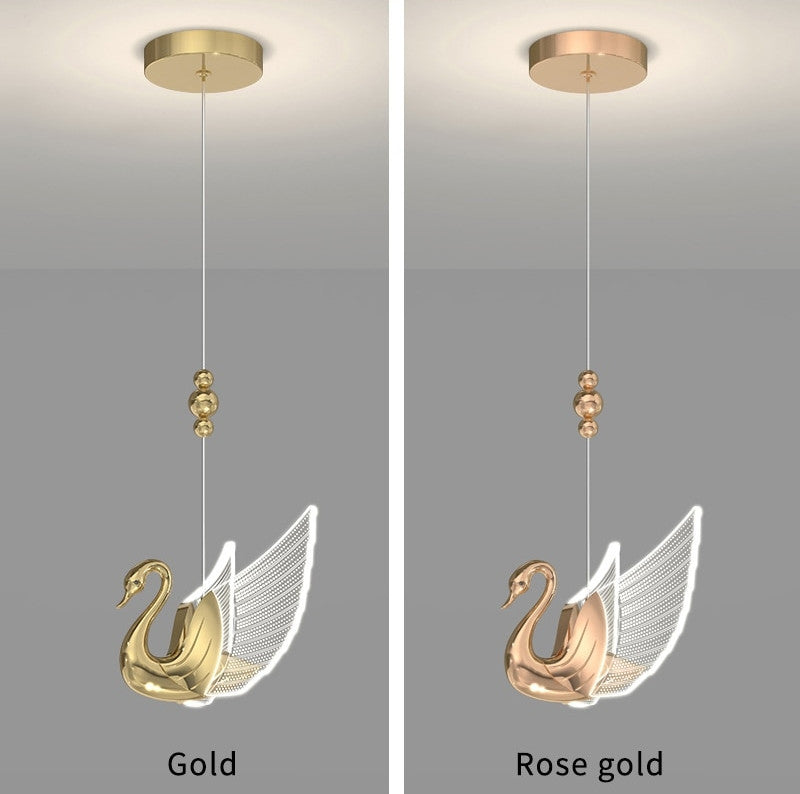 MIRODEMIÂ® Amirat Swan Design Gold Chandelier For Stairwell, L5g