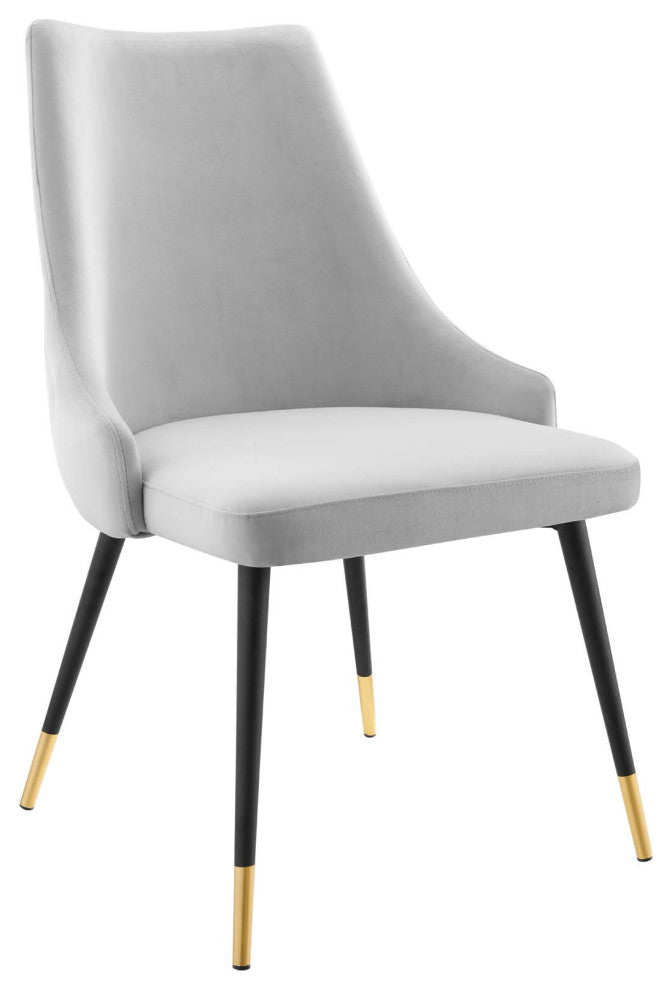 Adorn Dining Side Chair Performance Velvet Set of 2 Light Gray
