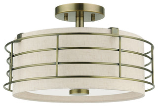 Blanchard 3-Light Antique Brass Large Semi-Flush