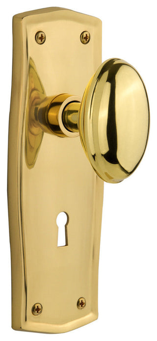 Single Prairie Plate With Homestead Knob, Polished Brass