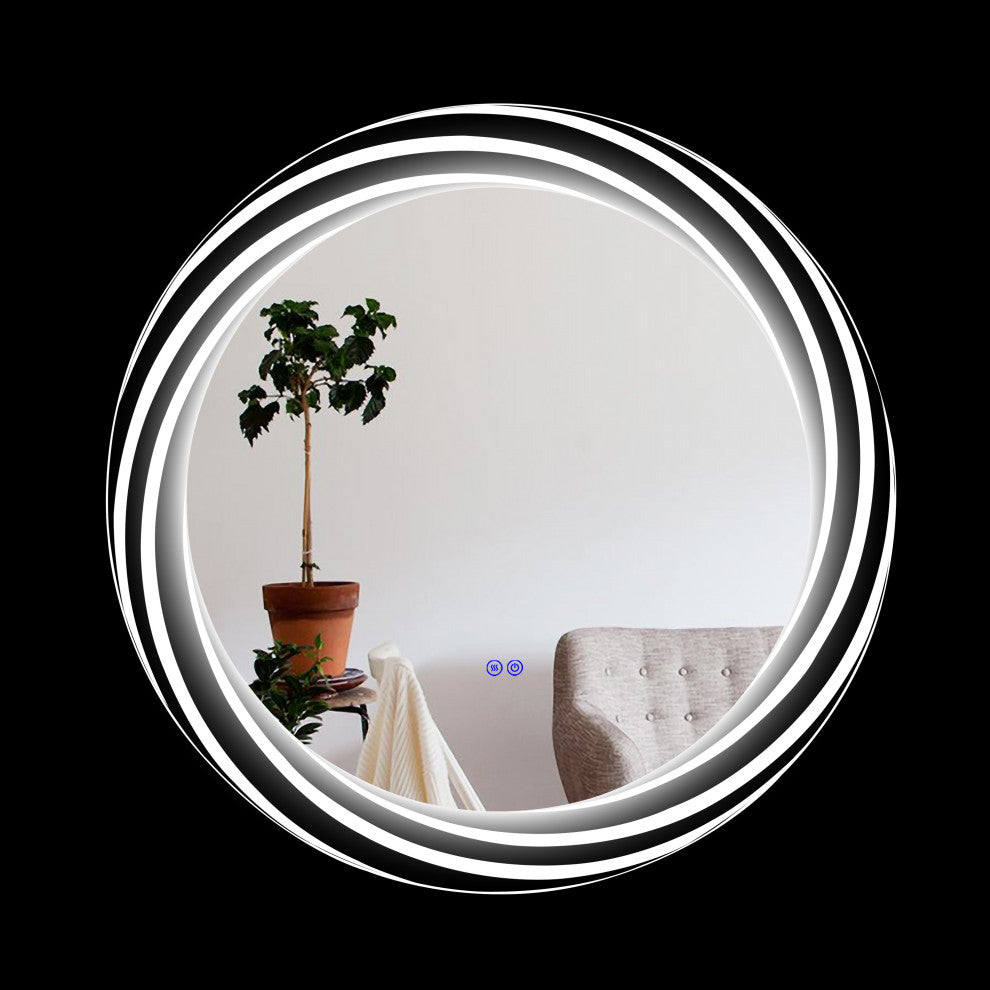 Luminosity Back Lit Round Touchscreen Led Mirror 30" Wide