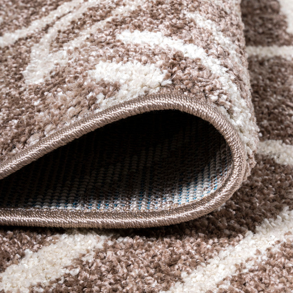 Amanar Tribal Geometric Brown/Ivory 2 ft. x 10 ft. Runner Rug