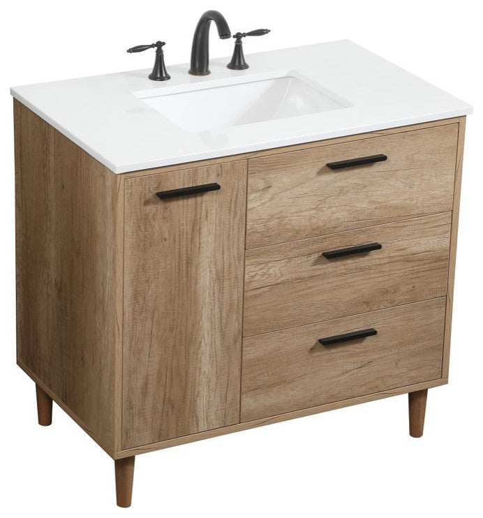 Bailey 22" Modern Natural Oak-Light Bathroom Vanity