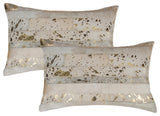 Natural Home Decor Torino Madrid Cowhide Pillow, 2-Piece