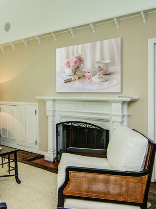 "Pink Tea Party" Painting Print on Wrapped Canvas
