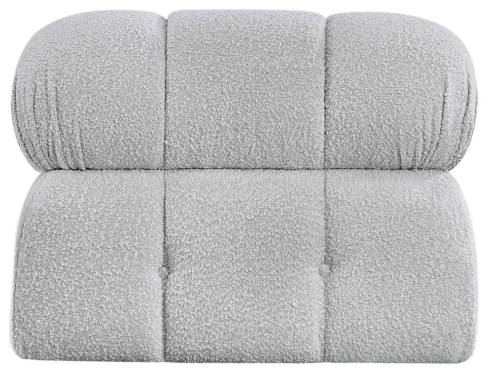 Ames Boucle Fabric Modular Chair, Grey, Armless Chair