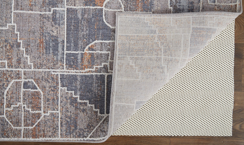 Weave & Wander Edwardo Rug, Blue/Orange, 4' x 6' Rug