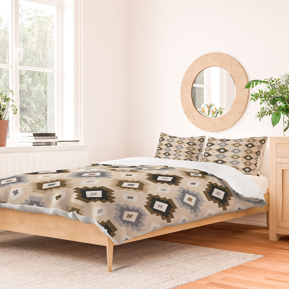 Avenie Geometric Aztec Earth Tones Duvet Cover, Twin