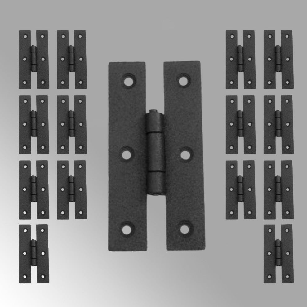 Cabinet Hinge Black Wrought Iron Hinge H Flush 3'' H Pack of 15