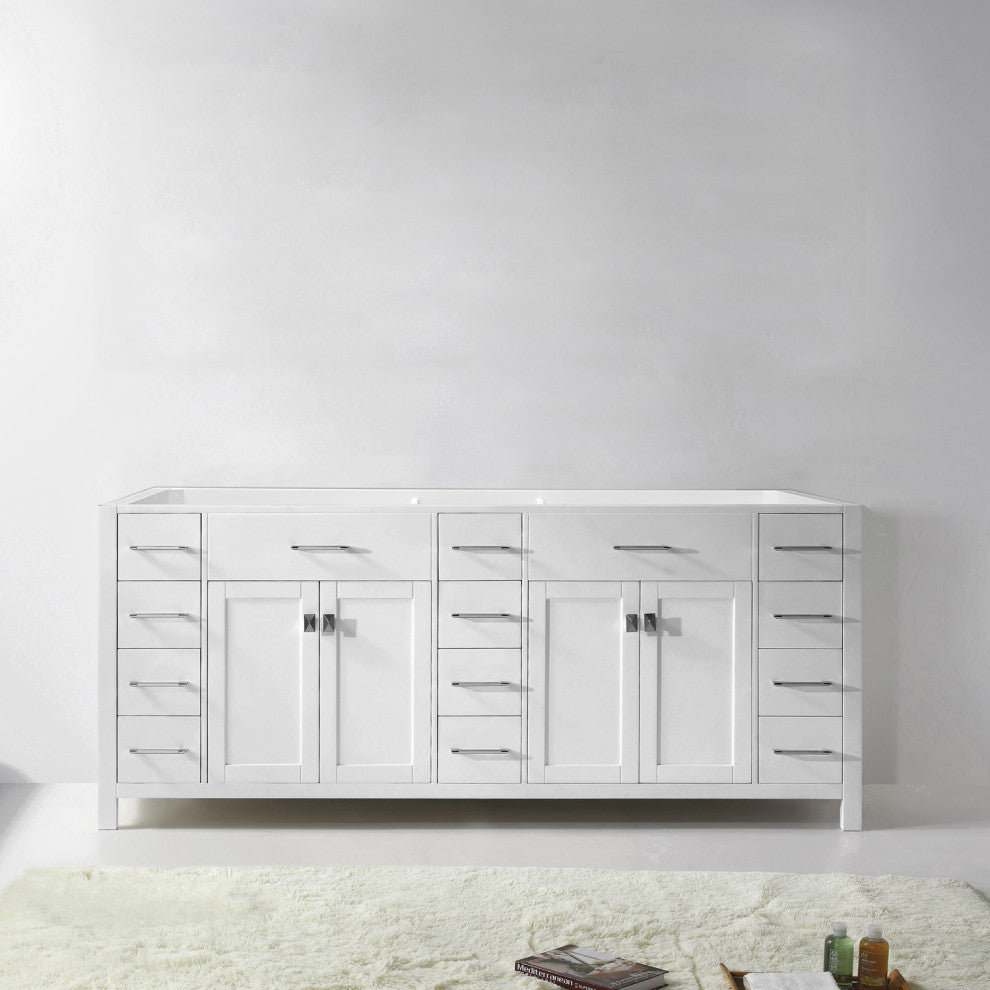 Caroline Parkway 78" Double Bathroom Vanity Cabinet, White