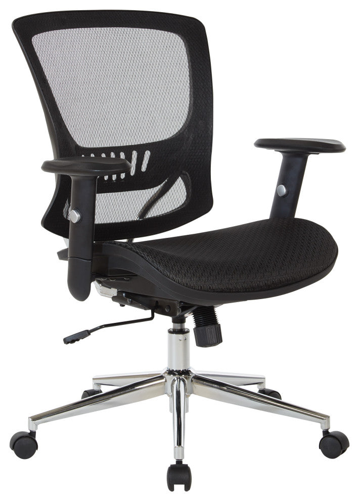 Mesh Screen Seat and Back Manager's Chair, Chrome Base