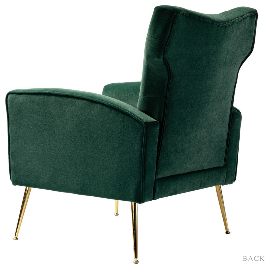 Accent Wingback Chair With Button Tufted Back, Green