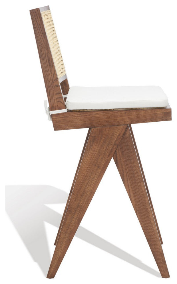 Safavieh Couture Colette Rattan Barstool, Walnut/Natural