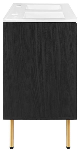 Chaucer 48" Double Sink Bathroom Vanity - Black White