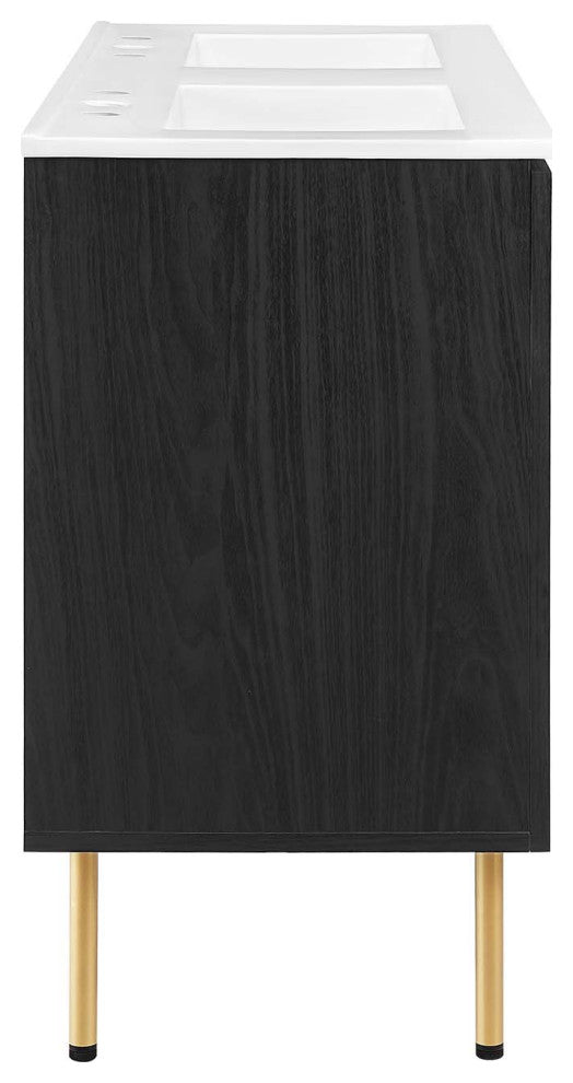 Chaucer 48" Double Sink Bathroom Vanity - Black White