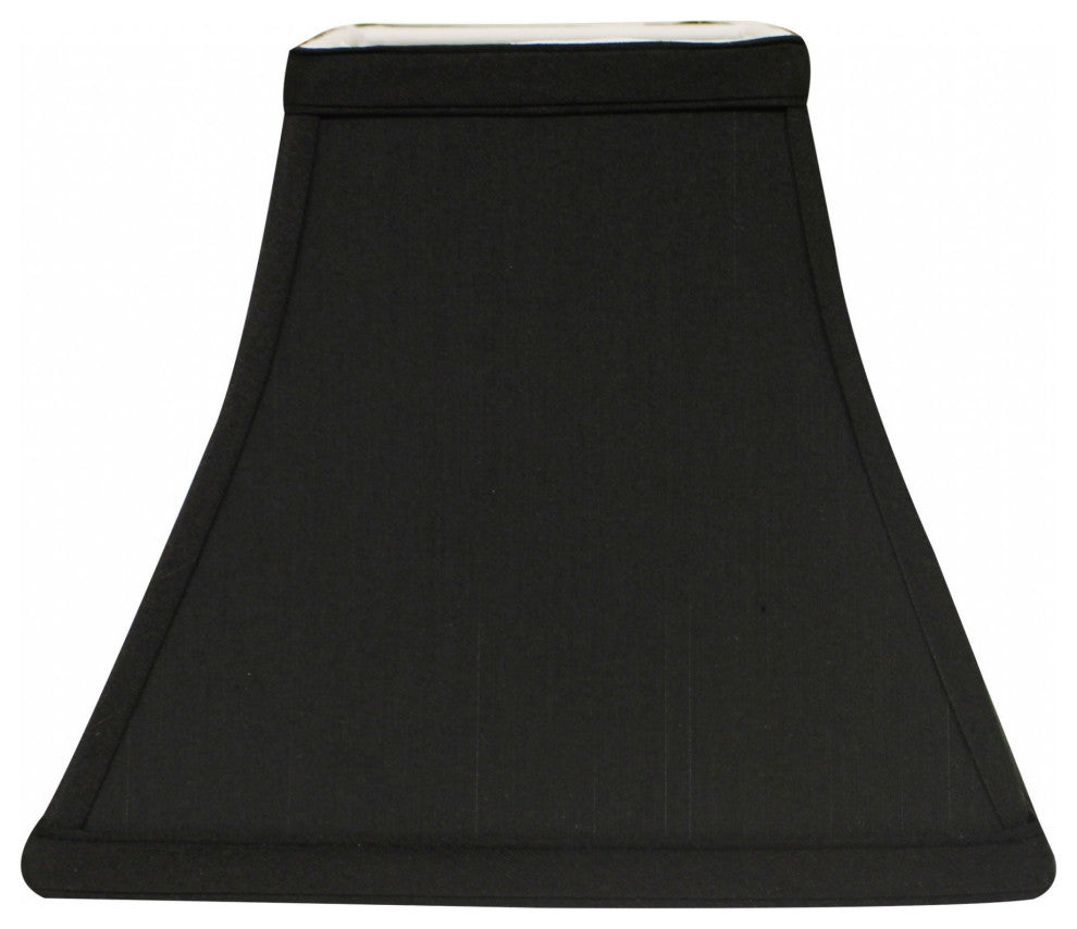 12" Black With White Lining Square Bell Shantung Lampshade