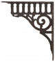 Cast Iron Wall Shelf Bracket, Columns, Rust Brown, 10" Deep