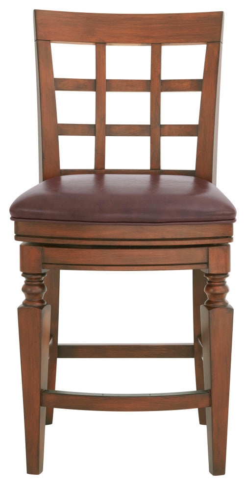 Napa Bar Stool With Back, Mahogany, 1, Counter Height