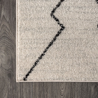 Alia Moroccan Beni Souk Area Rug, Cream/Black, 4 X 6
