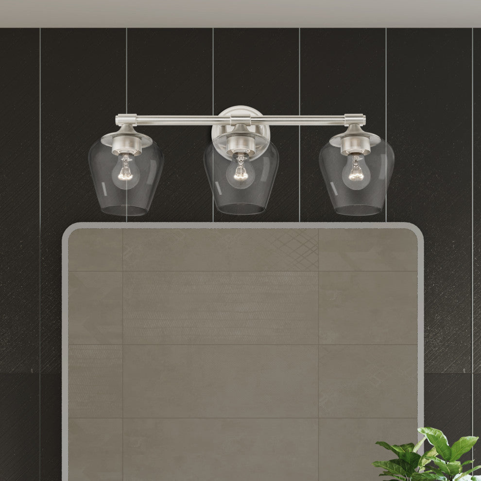 Willow 3 Light Brushed Nickel Vanity Sconce