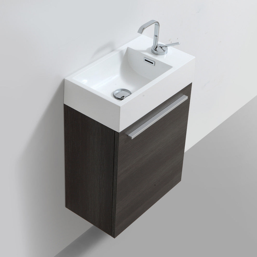 Colmar 18" Vanity Set With Acrylic Sink, Dark Oak